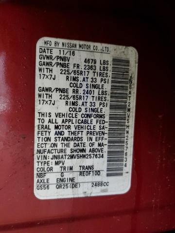 2017 NISSAN ROGUE S - JN8AT2MV5HW257634