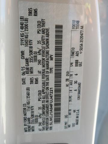 2015 LINCOLN MKC 5LMCJ1A94FUJ47221