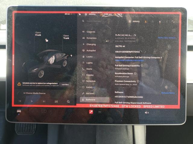 2021 TESLA MODEL 3 5YJ3E1EB7MF072402
