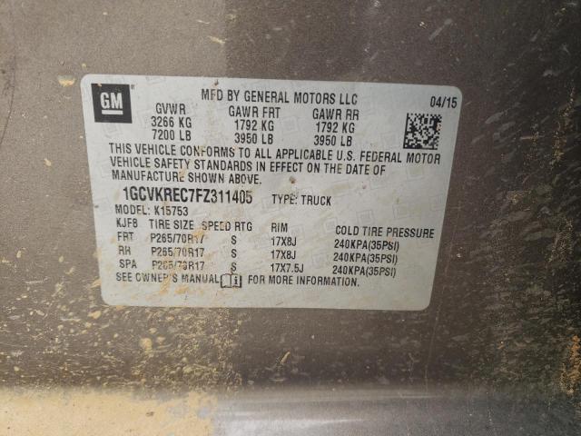 2015 CHEVROLET SILVERADO - 1GCVKREC7FZ311405
