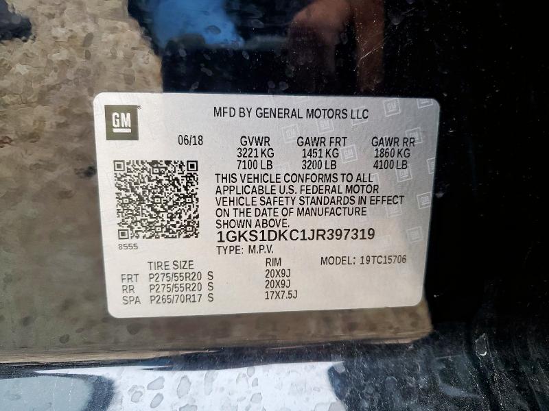2018 GMC YUKON SLT 1GKS1DKC1JR397319