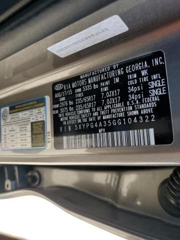 2016 KIA SORENTO LX - 5XYPG4A35GG104322
