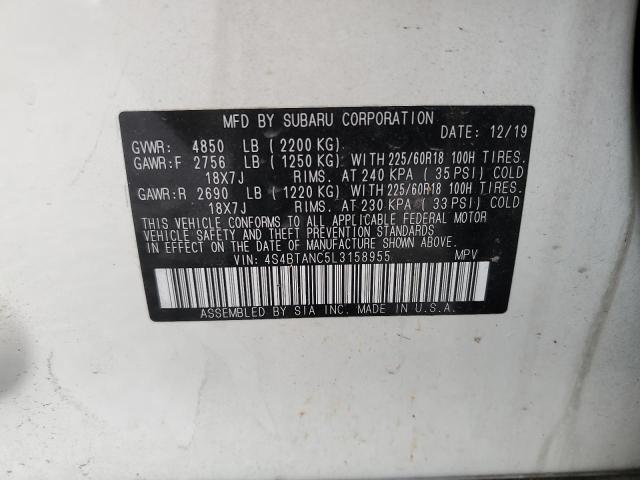 2020 SUBARU OUTBACK LI - 4S4BTANC5L3158955