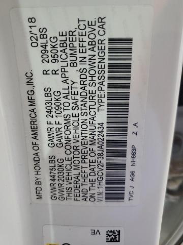 2018 HONDA ACCORD SPO - 1HGCV2F38JA022434