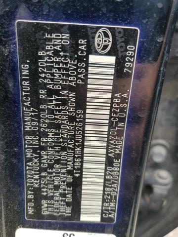 2018 TOYOTA CAMRY XSE 4T1B61HK1JU526159