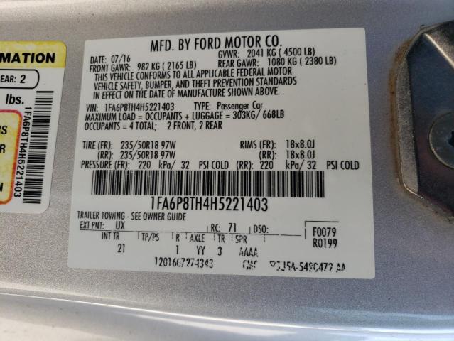 2017 FORD MUSTANG 1FA6P8TH4H5221403