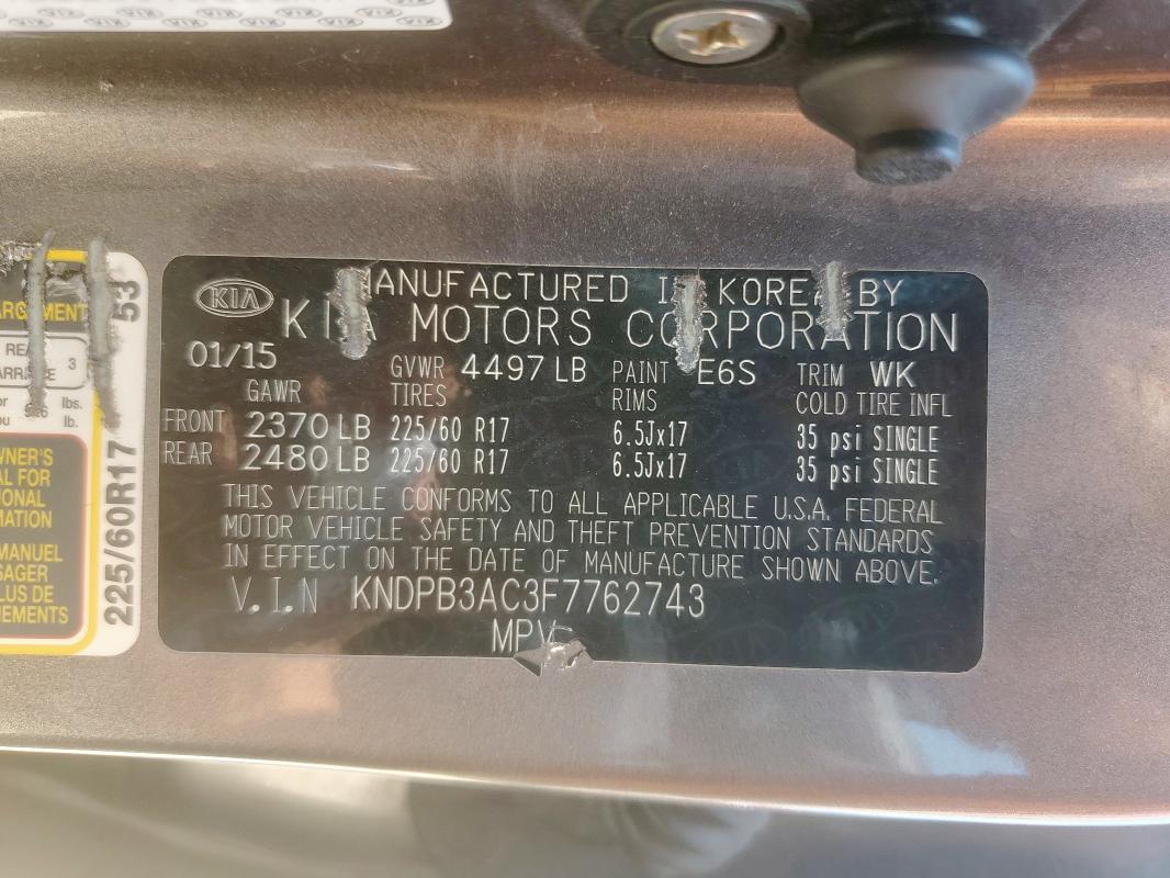 2015 KIA SPORTAGE L - KNDPB3AC3F7762743
