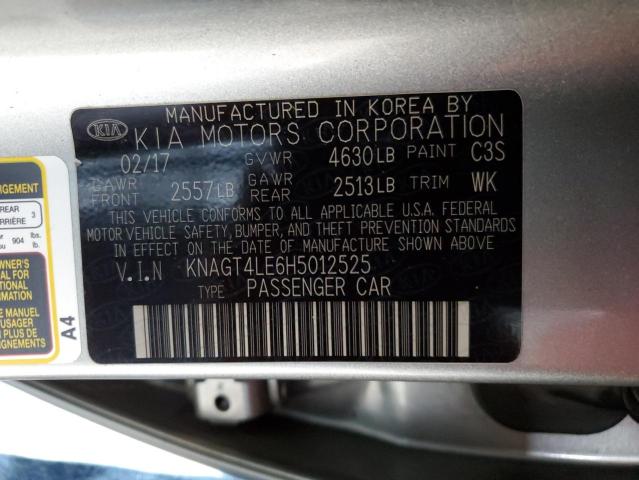 2017 KIA OPTIMA HYB - KNAGT4LE6H5012525