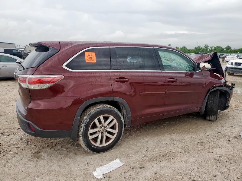 Vin: 5tdzarfh0fs013178, lot: 58406315, toyota highlander le 20153