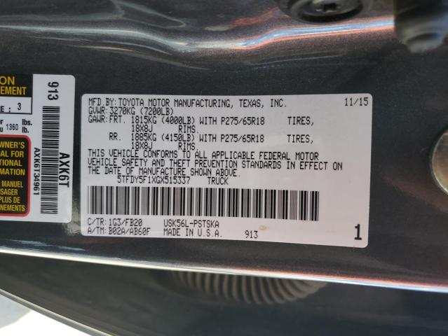 2016 TOYOTA TUNDRA CRE - 5TFDY5F1XGX515337
