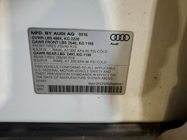2016 AUDI Q3 PRESTIG WA1GFCFS7GR000097