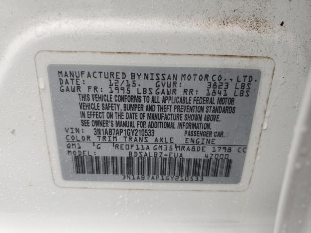 2016 NISSAN SENTRA S - 3N1AB7AP1GY210533
