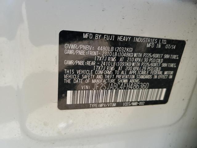 2015 SUBARU FORESTER 2 - JF2SJABC4FH486360