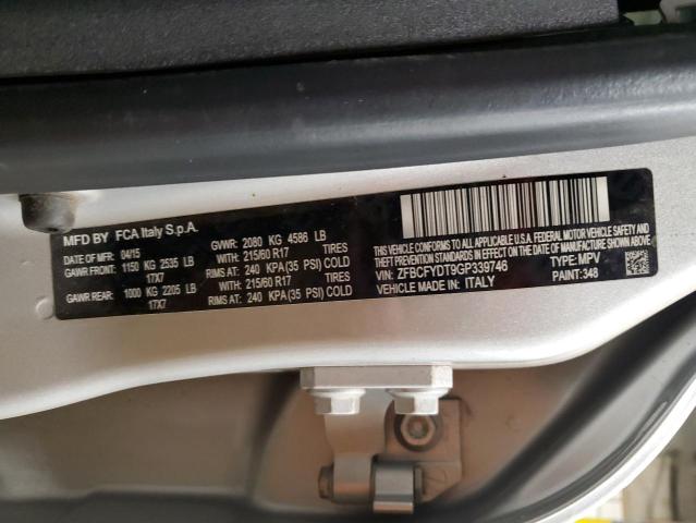 2016 FIAT 500X LOUNG ZFBCFYDT9GP339746