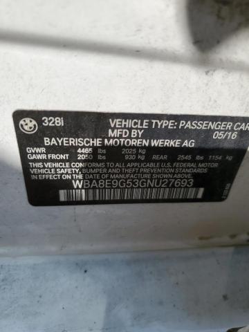 WBA8E9G53GNU27693 BMW 328 I Sulev
