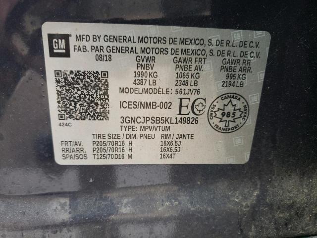 2019 CHEVROLET TRAX 1LT - 3GNCJPSB5KL149826