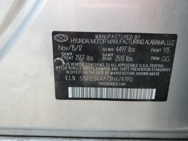 5NPE34AF7JH674190 Hyundai Sonata Sport