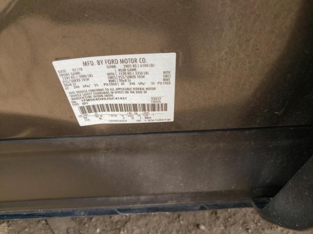 1FM5K8D89JGC41431 Ford EXPLORER XLT