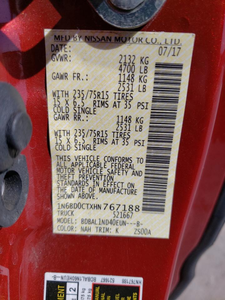 1N6BD0CTXHN767188 NISSAN FRONTIER 2017