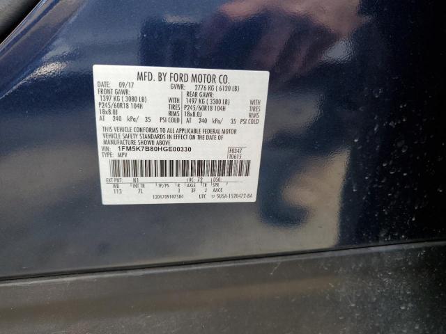 1FM5K7B80HGE00330 Ford EXPLORER