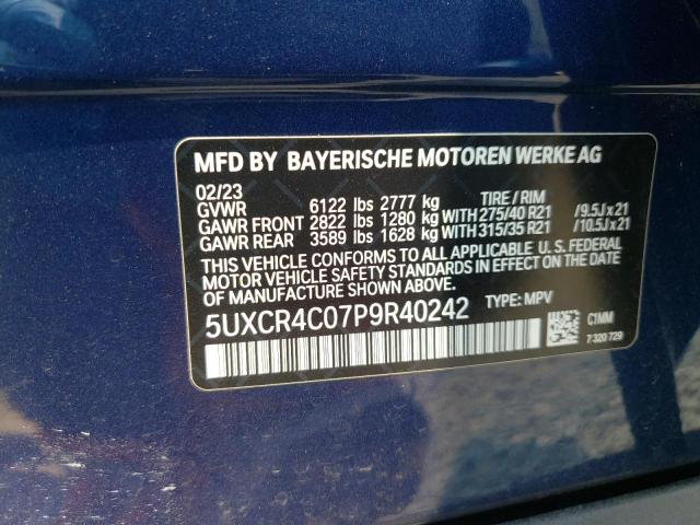 5UXCR4C07P9R40242 2023 BMW X5, photo no. 13