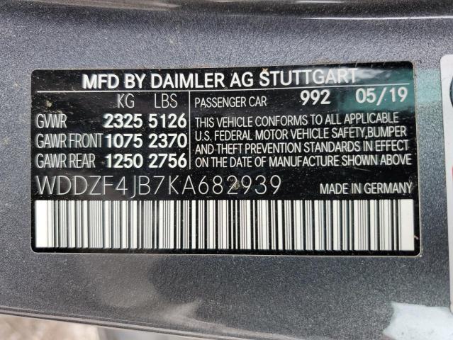 WDDZF4JB7KA682939 2019 MERCEDES-BENZ E-CLASS, photo no. 12