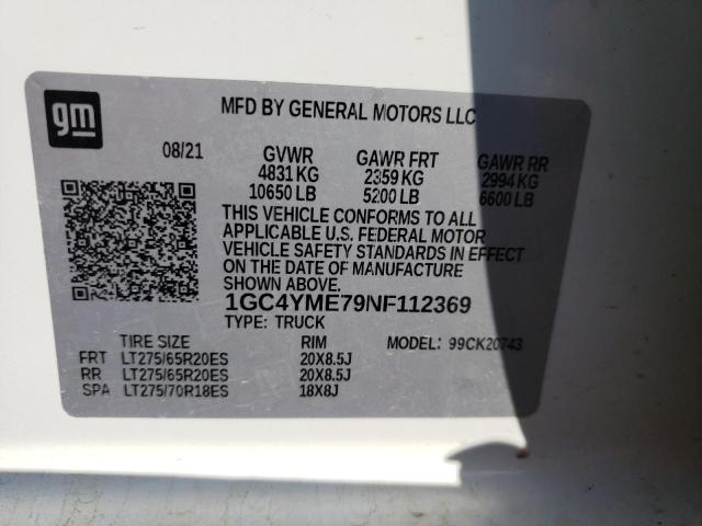 2022 CHEVROLET 2500 4X4 - 1GC4YME79NF112369