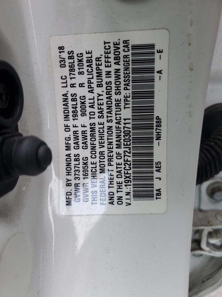 19XFC2F72JE030711 HONDA CIVIC 2018