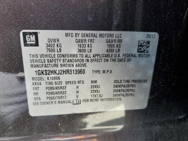 1GKS2HKJ2HR313960 GMC YUKON XL DENALI