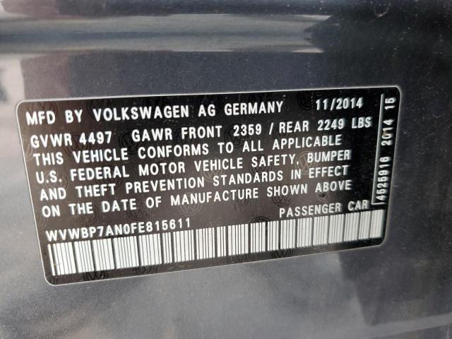 2015 VOLKSWAGEN CC SPORT - WVWBP7AN0FE815611