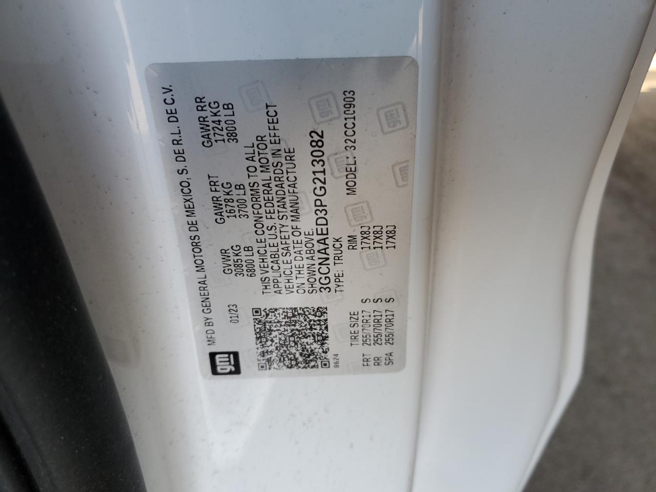 3GCNAAED3PG213082 CHEVROLET ALL Models 2023