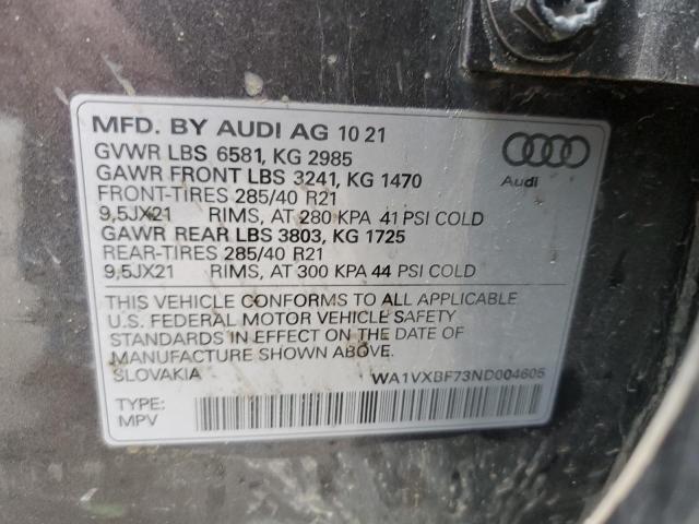 VIN WA1VXBF73ND004605 2022 Audi Q7, Prestige no.13