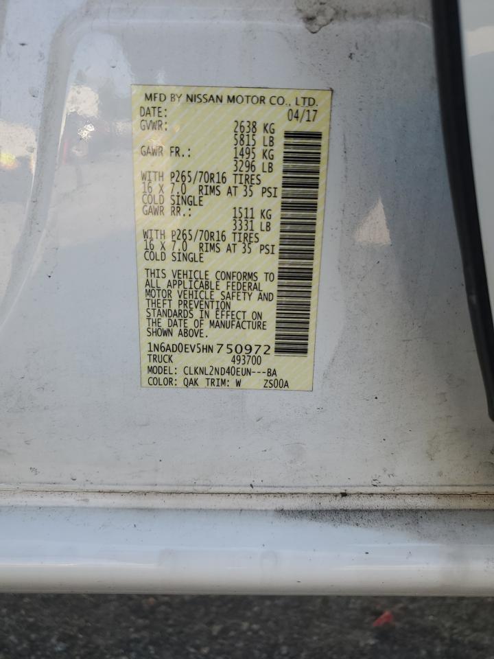 1N6AD0EV5HN750972 NISSAN FRONTIER 2017