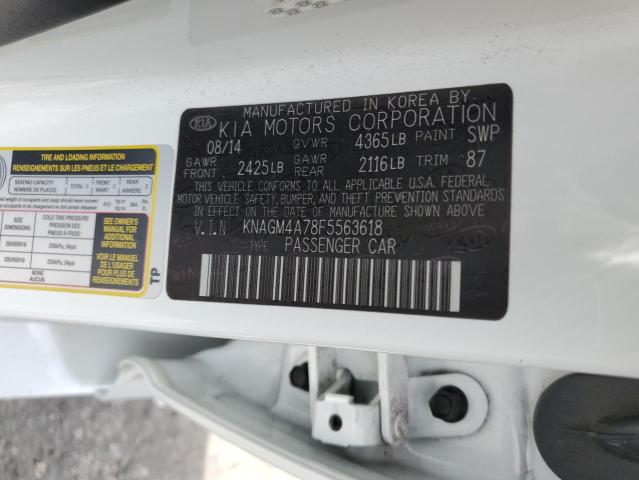 KNAGM4A78F5563618 KIA Optima Lx
