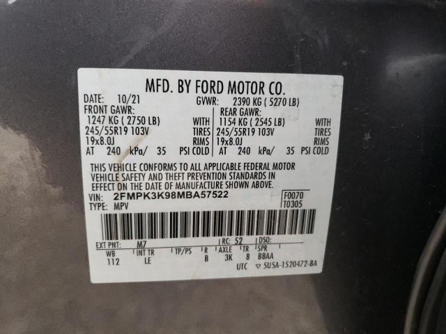 2FMPK3K98MBA57522 2021 FORD EDGE, photo no. 14