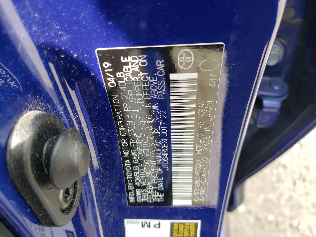 JTDS4RCEXLJ017122 TOYOTA COROLLA 2020