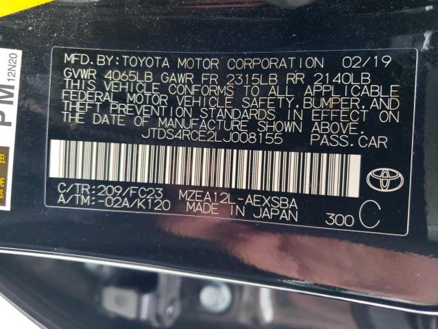 JTDS4RCE2LJ008155 | 2020 TOYOTA COROLLA SE