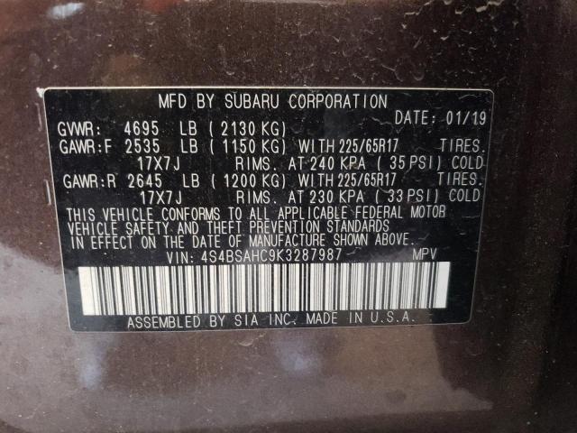 4S4BSAHC9K3287987 Subaru Outback 2.5i Premium