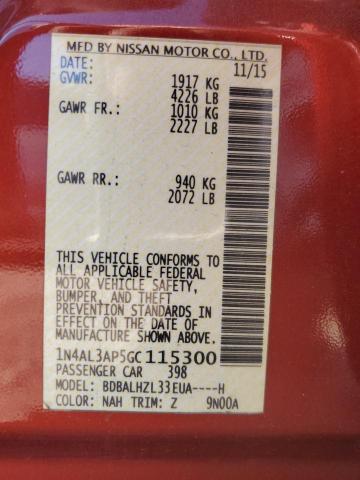 1N4AL3AP5GC115300 Nissan ALTIMA 2.5