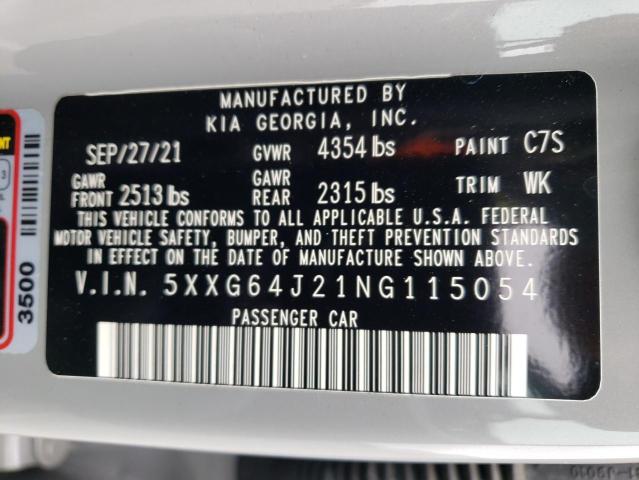 5XXG64J21NG115054 KIA K5 GT LINE