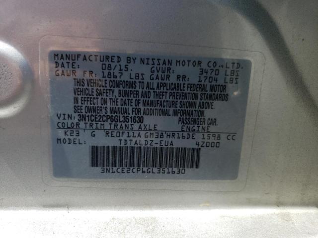 3N1CE2CP6GL351630 Nissan Versa Note S