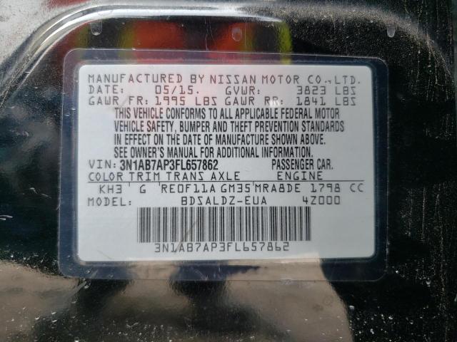 3N1AB7AP3FL657862 Nissan SENTRA S