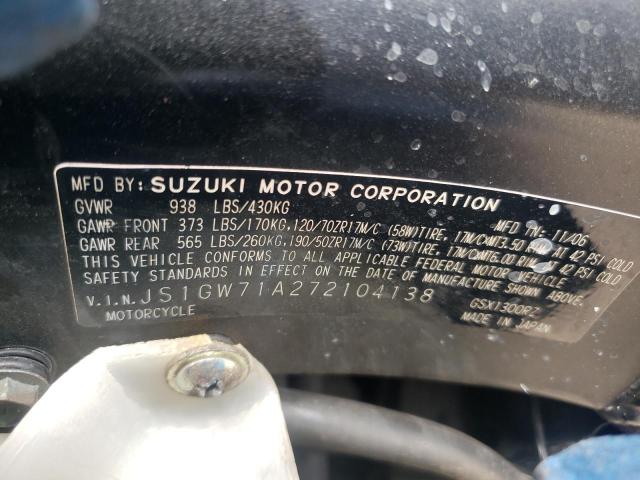 2007 SUZUKI GSX1300 RZ JS1GW71A272104138