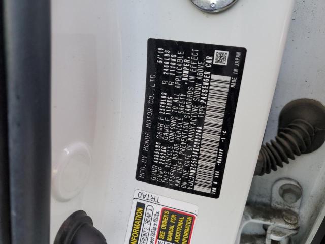 2019 HONDA CLARITY TO - JHMZC5F34KC003268
