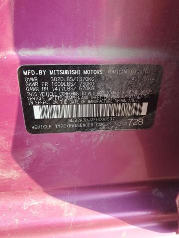 2015 MITSUBISHI MIRAGE DE ML32A3HJ2FH008697