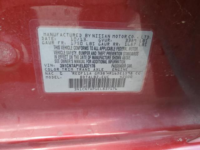 3N1CN7AP1EL837176 Nissan VERSA S