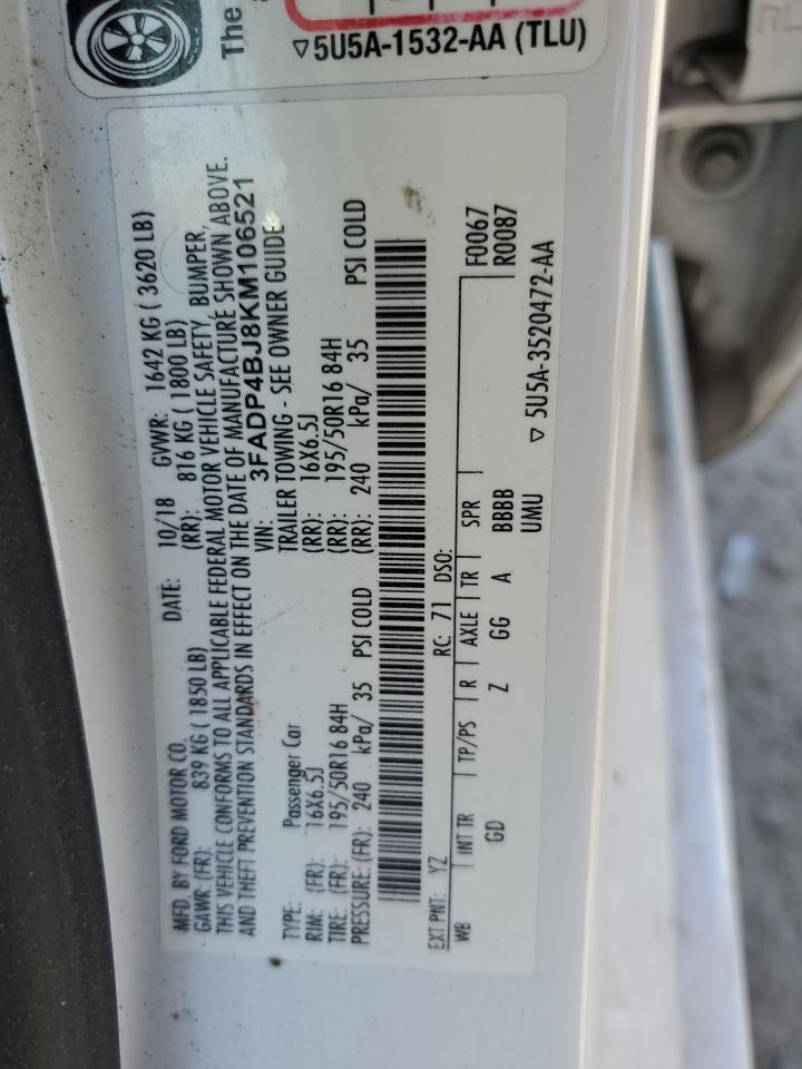 3FADP4BJ8KM106521 FORD FIESTA 2019