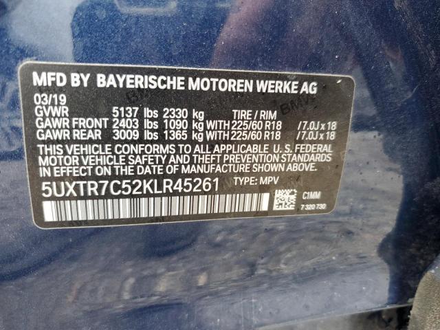 5UXTR7C52KLR45261 2019 BMW X3, photo no. 13