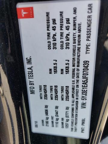 5YJ3E1EA5JF070439 Tesla MODEL 3