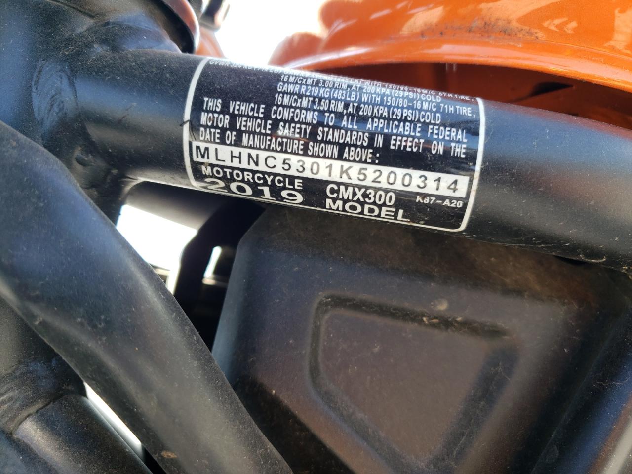 MLHNC5301K5200314 HONDA CM CYCLE 2019